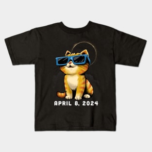 Total Solar Eclipse Cat: Eclipse Watcher Kids T-Shirt